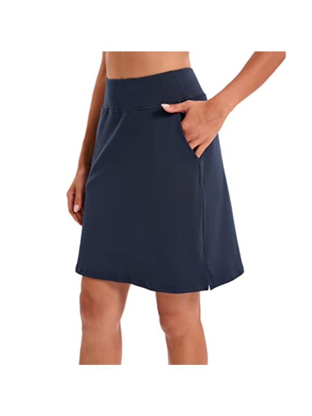 Women's Knee Length Tennis Skort with Pockets High Waisted Athletic Golf Skirt